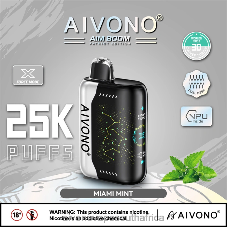Aivono AIM BOOM 25000 Miami Mint FJP86349 - Aivono Puffs