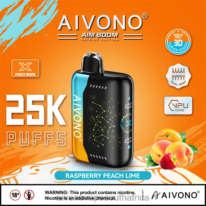 Aivono AIM BOOM 25000 Raspberry Peach Lime FJP86350 - Aivono Vape Review
