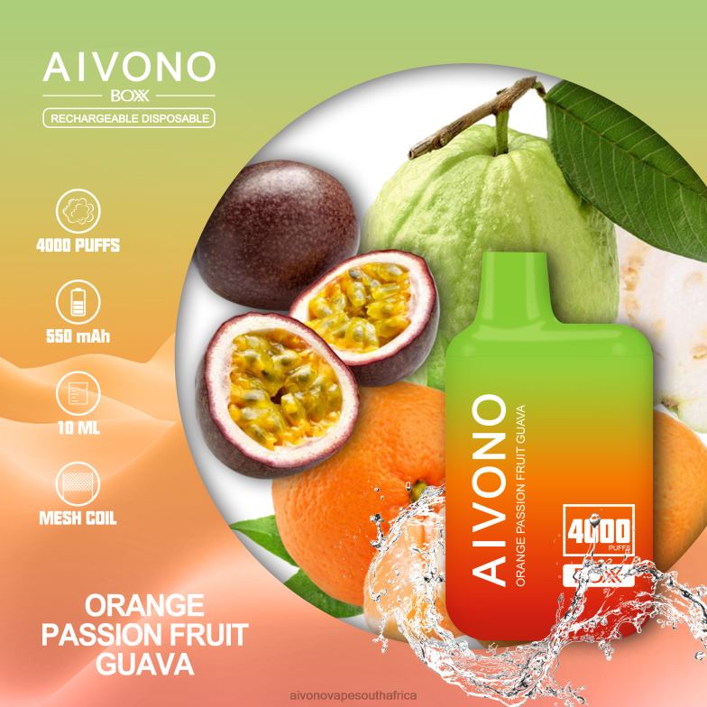 Aivono AIM BOXX 4000 Orange Passionfruit Guava FJP86212 - Aivono Vape South Africa