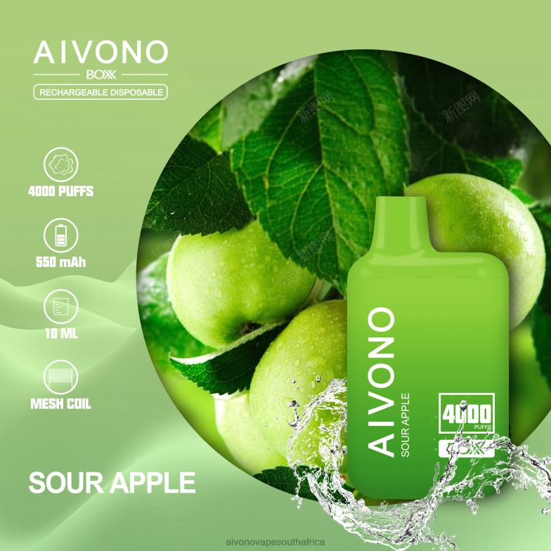 Aivono AIM BOXX 4000 Sour Apple FJP86220 - Aivono Vape South Africa