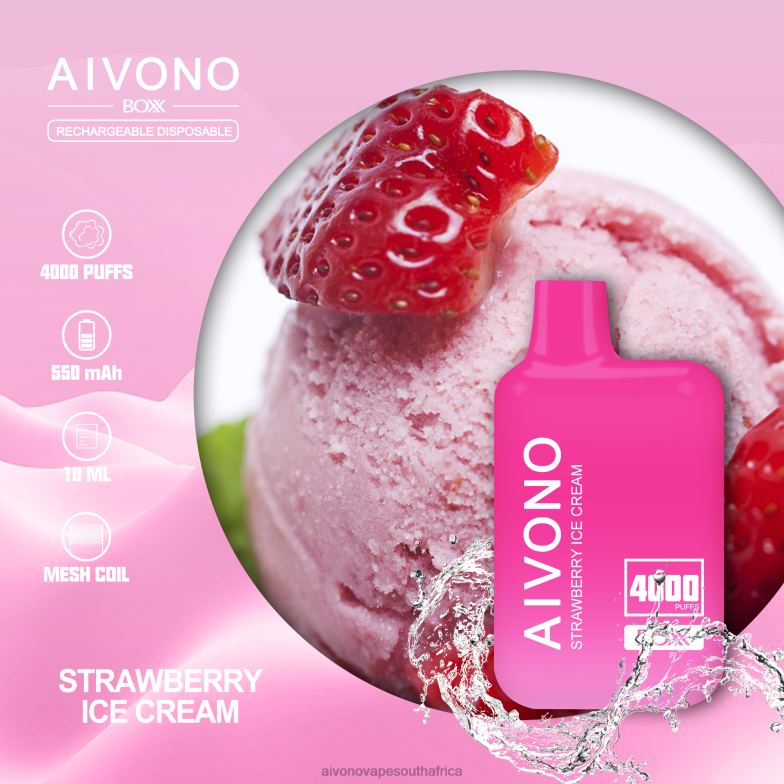 Aivono AIM BOXX 4000 Strawberry Ice Cream FJP86221 - Aivono Puffs