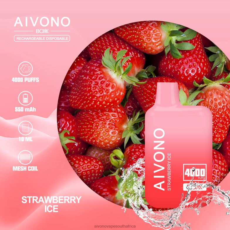 Aivono AIM BOXX 4000 Strawberry Ice FJP86226 - Aivono Vape Review