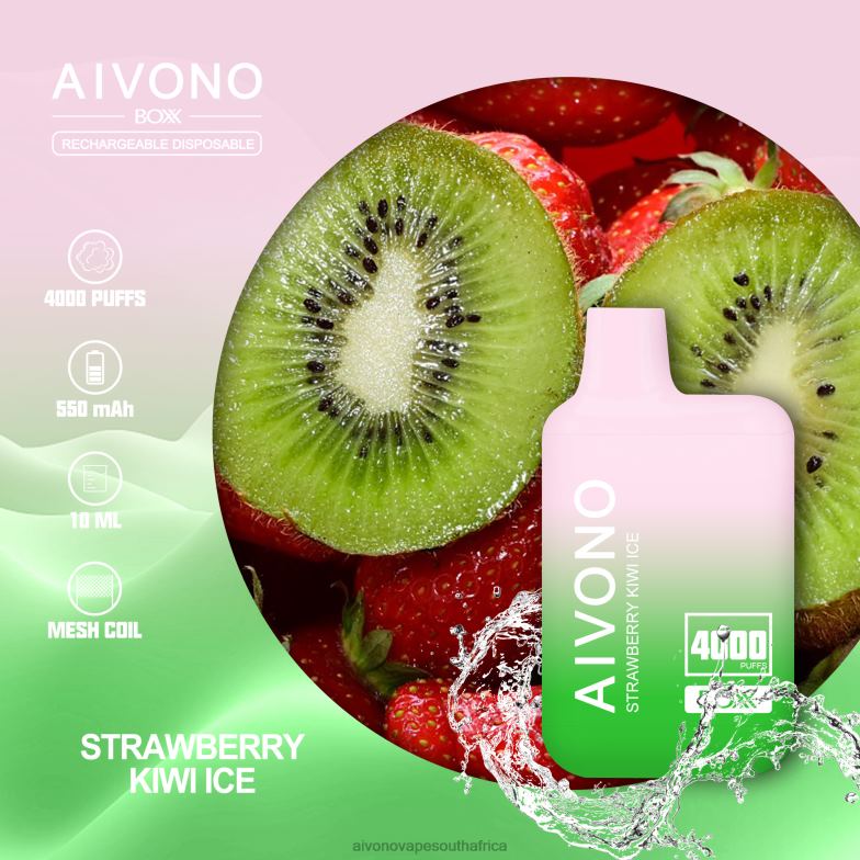 Aivono AIM BOXX 4000 Strawberry Kiwi Ice FJP86229 - Aivono Puffs