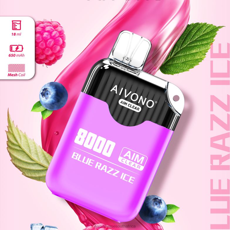 Aivono AIM CLEAR 8000 Blue Razz Ice FJP86202 - Aivono Vape Review