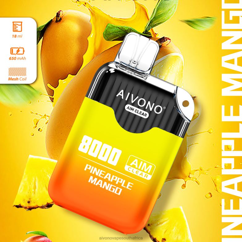 Aivono AIM CLEAR 8000 Pineapple Mango FJP86209 - Aivono Puffs