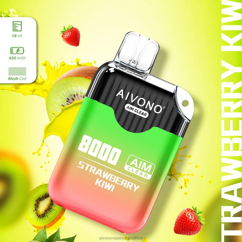 Aivono AIM CLEAR 8000 Strawberry Kiwi FJP86210 - Aivono Vape Review