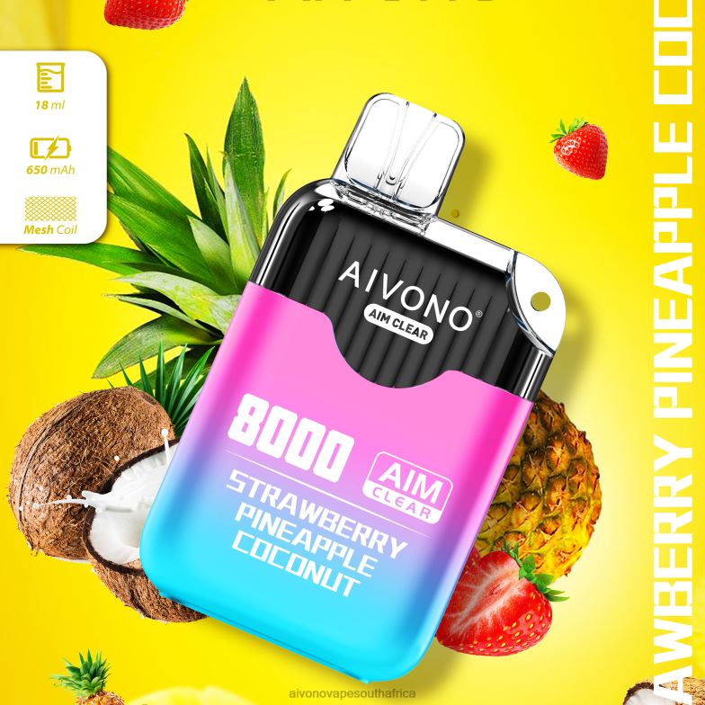 Aivono AIM CLEAR 8000 Strawberry Pineapple Coconut FJP86207 - Aivono Vape Price