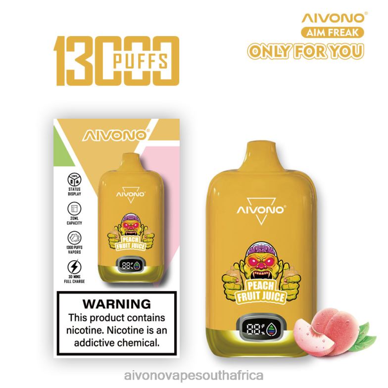 Aivono AIM FREAK 13000 Peach Fruit Juice FJP86245 - Aivono Puffs