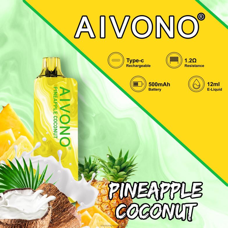 Aivono AIM GUN 7000 Pineapple Coconut FJP86106 - Aivono Vape Review