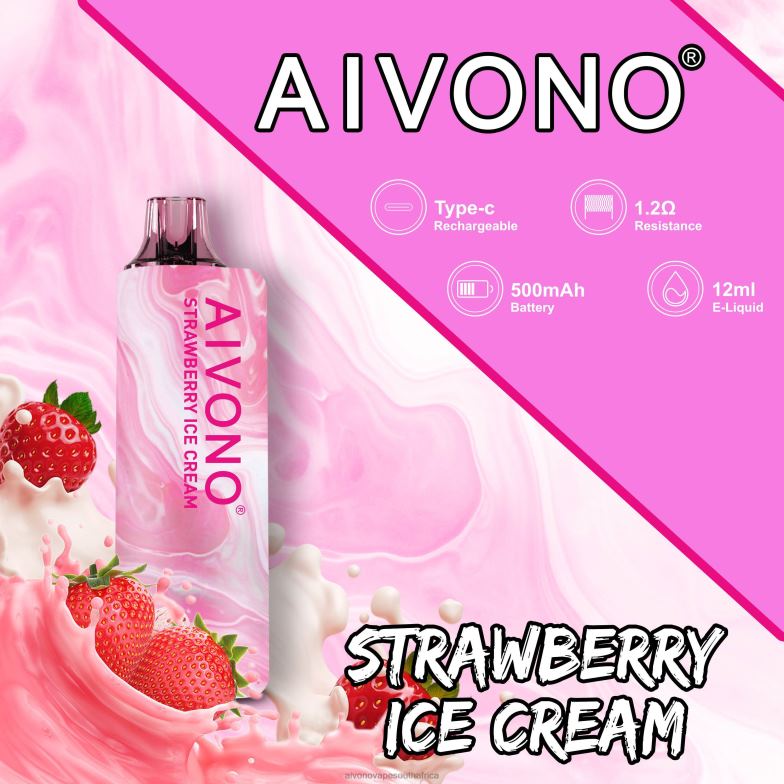 Aivono AIM GUN 7000 Strawberry Ice Cream FJP86105 - Aivono Puffs