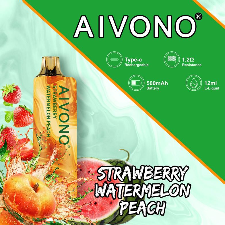 Aivono AIM GUN 7000 Strawberry Watermelon Peach FJP86108 - Aivono Vape South Africa