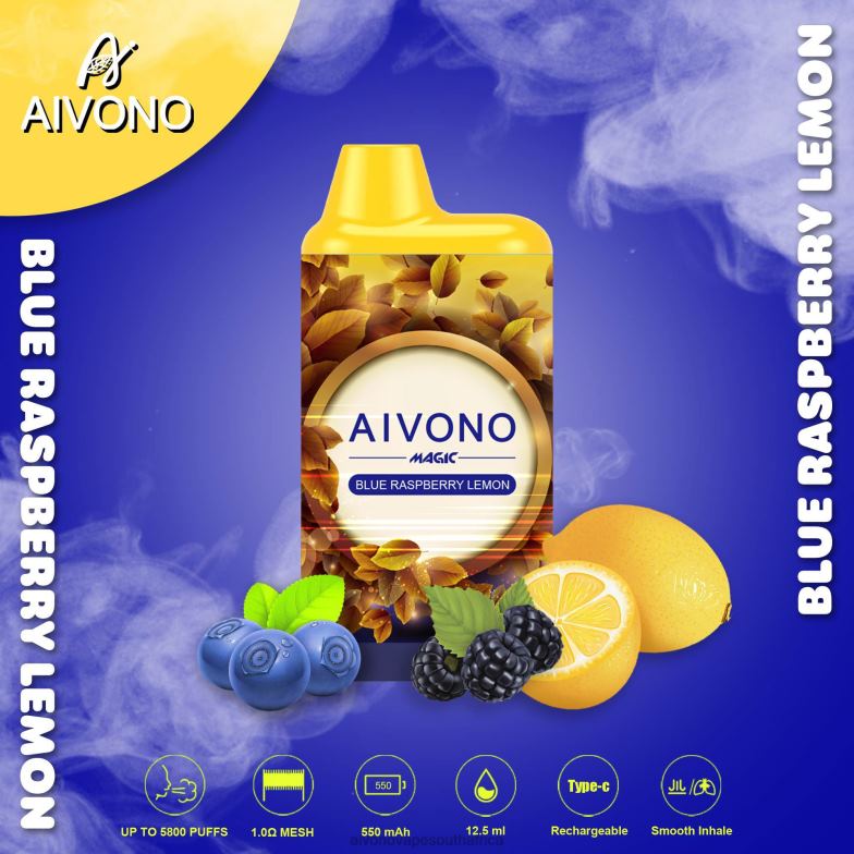 Aivono AIM MAGIC 5800 Mouth Box Cigarette Blue Raspberry Lemon FJP8691 - Aivono Vape Price