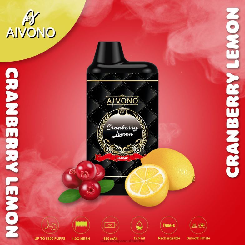 Aivono AIM MAGIC 5800 Mouth Box Cigarette Cranberry Lemon FJP8689 - Aivono Puffs