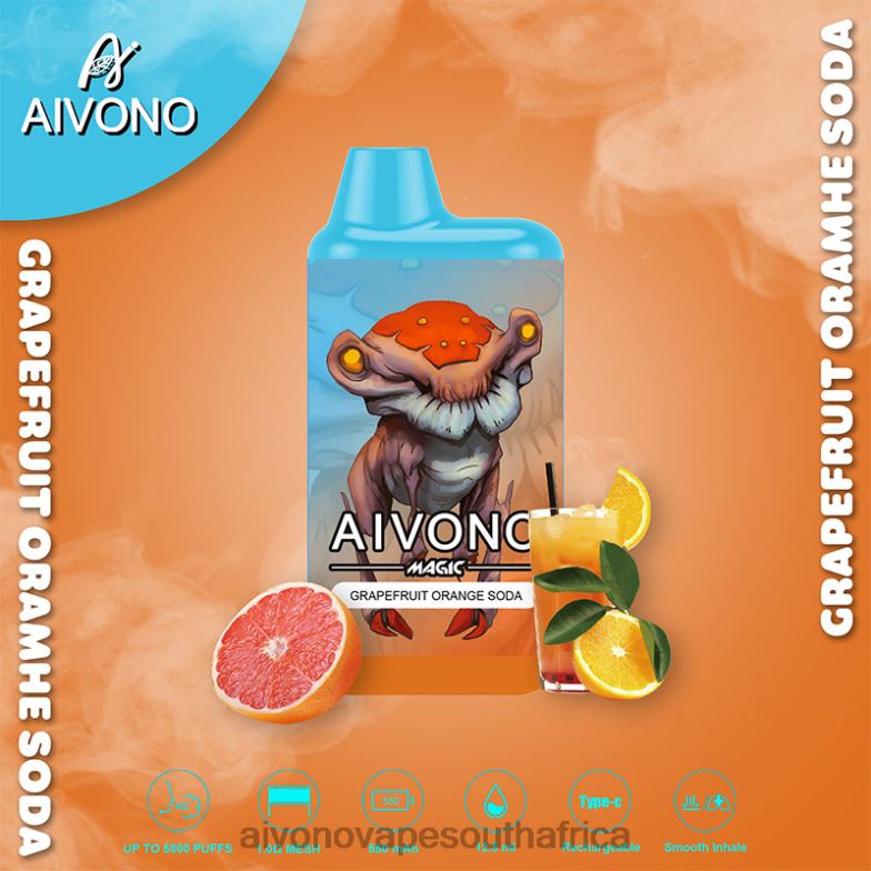 Aivono AIM MAGIC 5800 Mouth Box Cigarette Grapefruit Orange Soda FJP86101 - Aivono Puffs