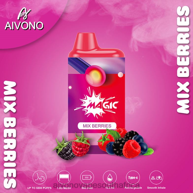 Aivono AIM MAGIC 5800 Mouth Box Cigarette Mix Berries FJP86100 - Aivono Vape South Africa