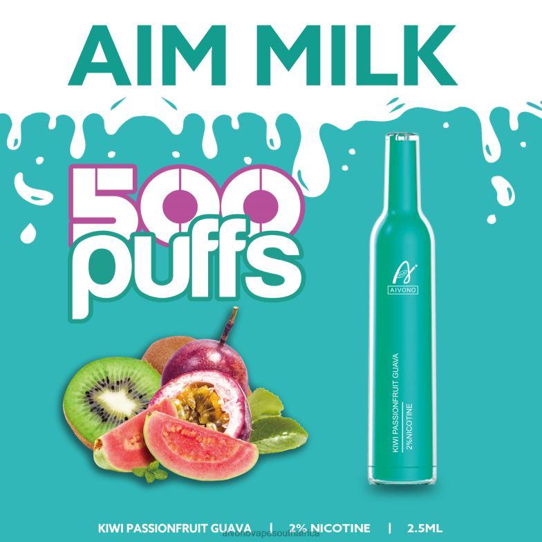 Aivono AIM MILK 500 Kiwi Passionfruit Guava FJP86272 - Aivono Vape South Africa