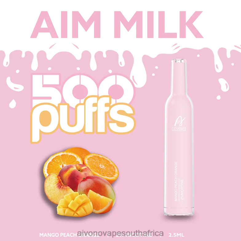 Aivono AIM MILK 500 Mango Peach Orange FJP86269 - Aivono Puffs