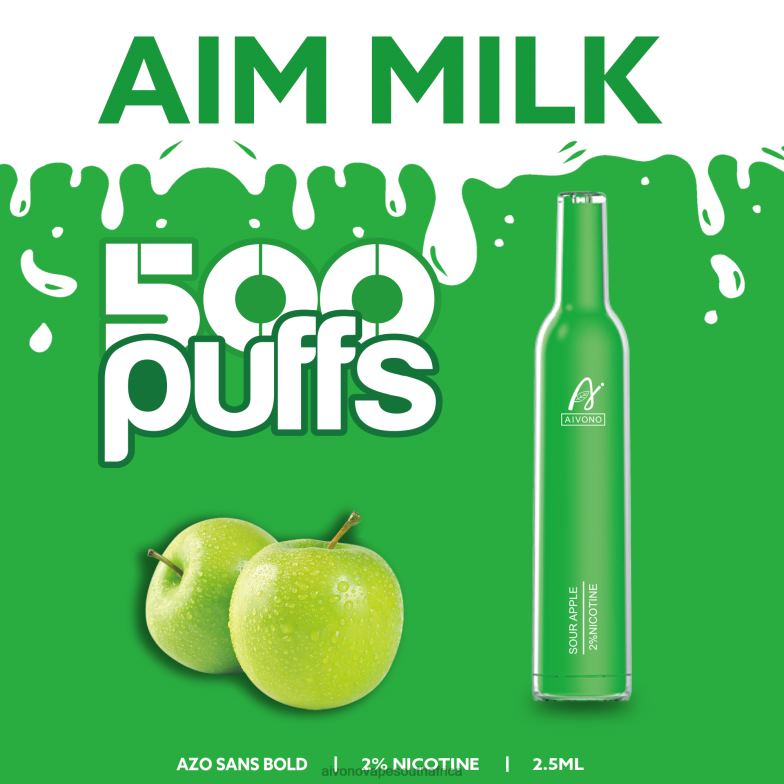 Aivono AIM MILK 500 Sour Apple FJP86267 - Aivono Vape Price