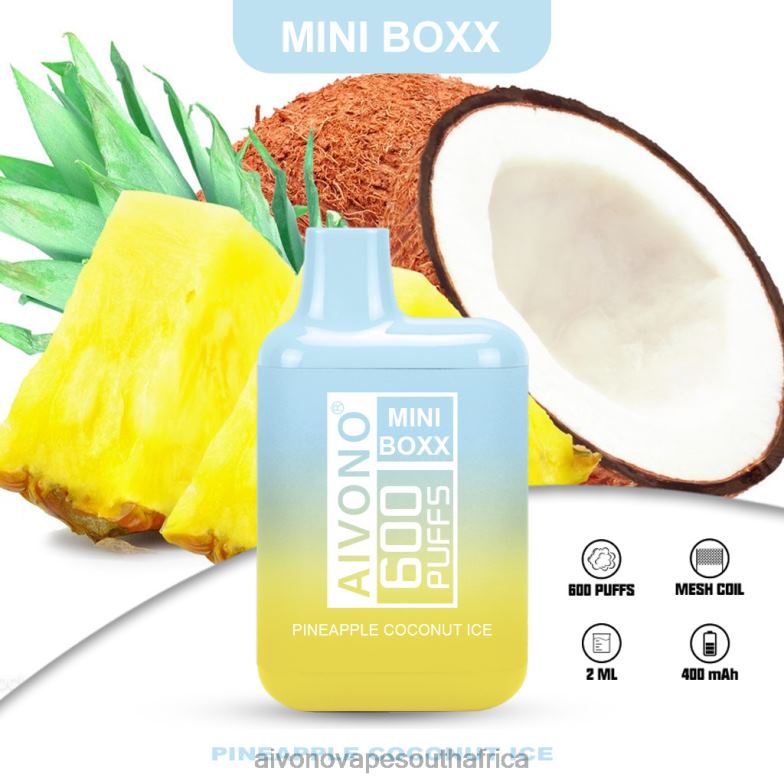 Aivono AIM MINI BOXX 600 Pineapple Coconut Ice FJP86238 - Aivono Vape Review