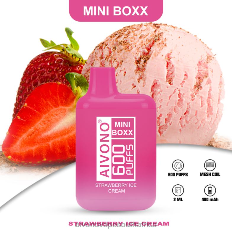 Aivono AIM MINI BOXX 600 Strawberry Ice Cream FJP86232 - Aivono Vape South Africa