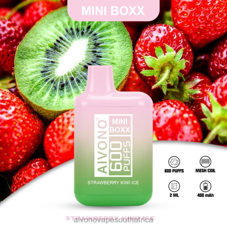 Aivono AIM MINI BOXX 600 Strawberry Kiwi Ice FJP86234 - Aivono Vape Review