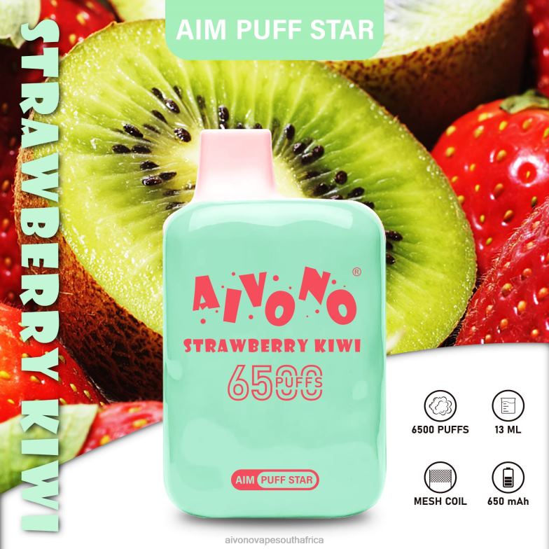 Aivono AIM PUFF STAR 6500 Strawberry Kiwi FJP86294 - Aivono Vape Review