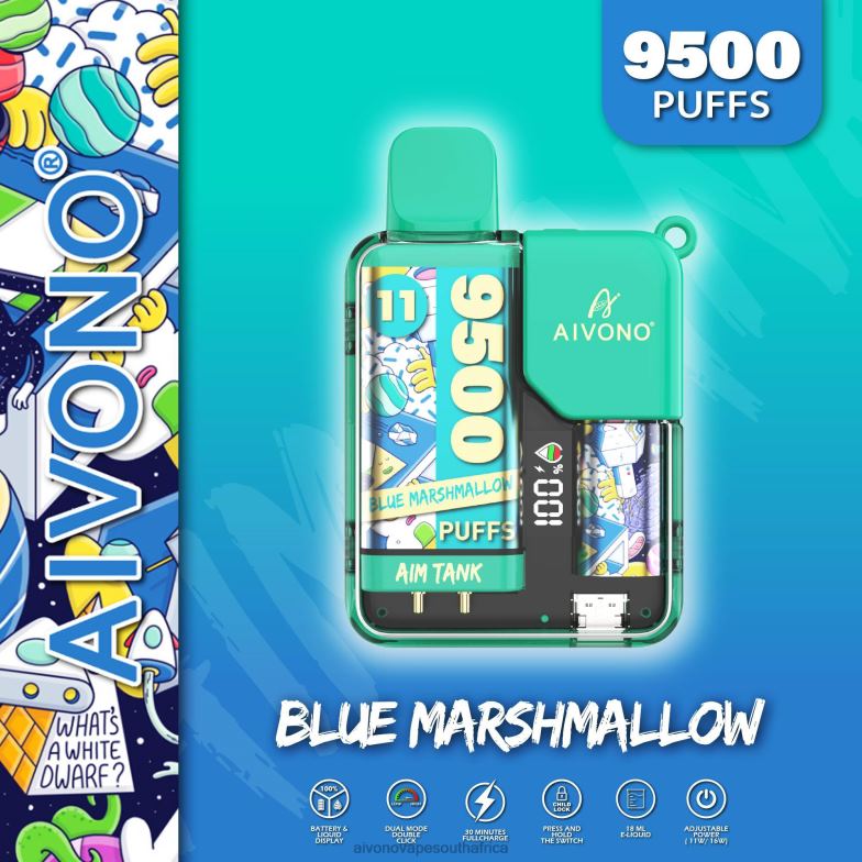 Aivono AIM TANK 9500 Blue Marshallow FJP8642 - Aivono Vape Review