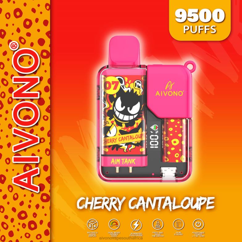 Aivono AIM TANK 9500 Cherry Cantaloupe FJP8645 - Aivono Puffs