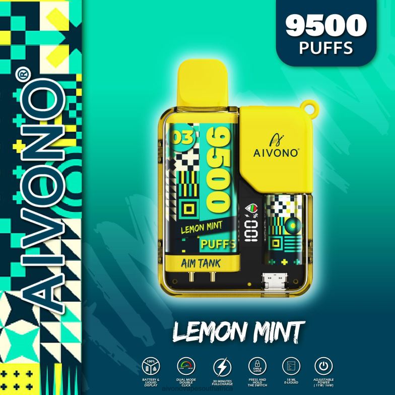 Aivono AIM TANK 9500 Lemon Mint FJP8635 - Aivono Vape Price