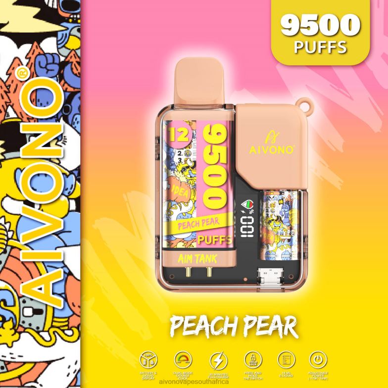 Aivono AIM TANK 9500 Peach Pear FJP8641 - Aivono Puffs