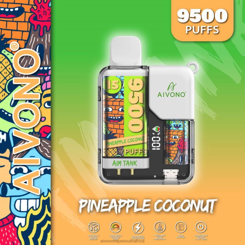 Aivono AIM TANK 9500 Pineapple Coconut FJP8640 - Aivono Vape South Africa