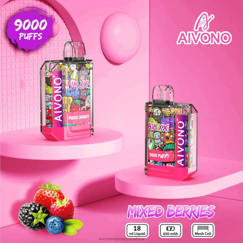 Aivono AIM XXL 9000 Mouth Sticker Transparent Mixed Berries FJP8651 - Aivono Vape Price