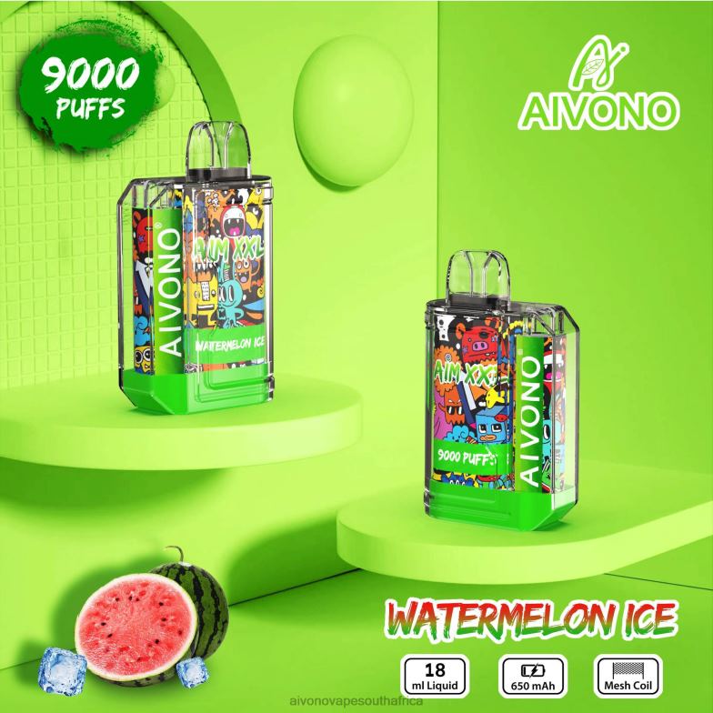 Aivono AIM XXL 9000 Mouth Sticker Transparent Watermelon Ice FJP8648 - Aivono Vape South Africa