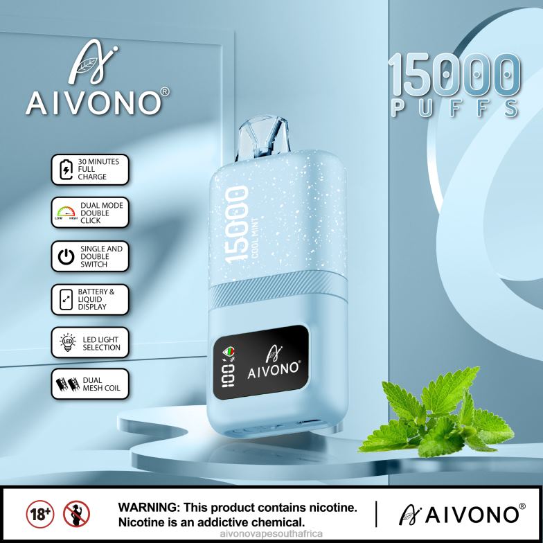 Aivono AIM magic 15000 Cool Mint FJP8662 - Aivono Vape Review
