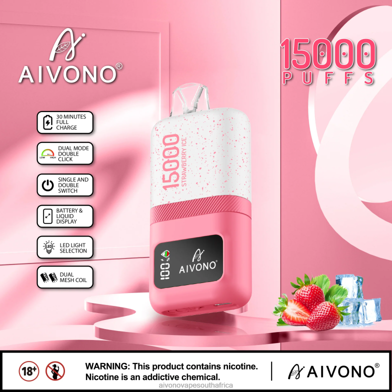 Aivono AIM magic 15000 Strawberry Ice FJP8671 - Aivono Vape Price