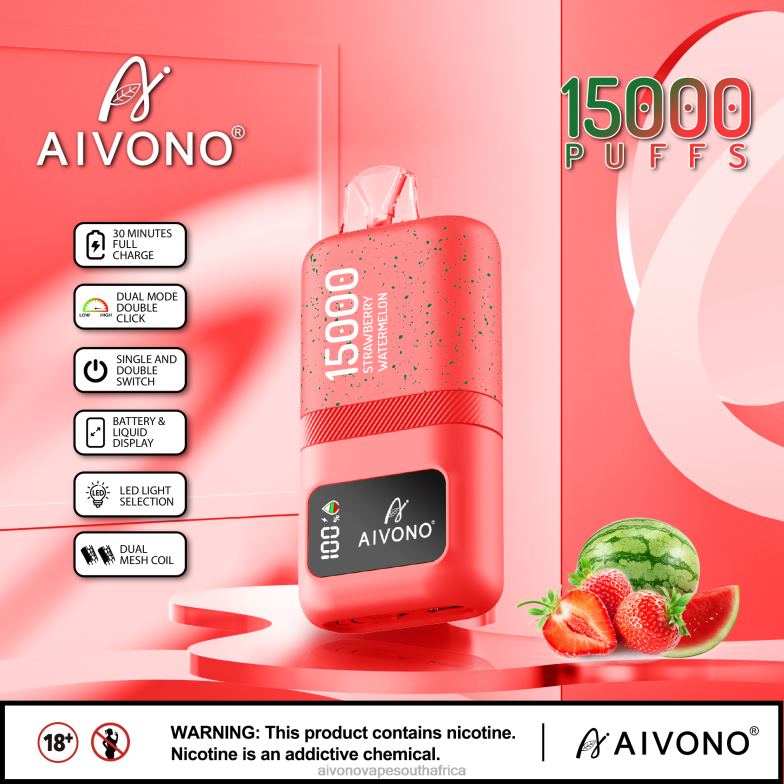 Aivono AIM magic 15000 Strawberry Watermelon FJP8658 - Aivono Vape Review