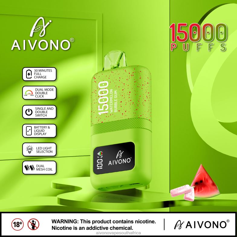 Aivono AIM magic 15000 Watermelon Bubble Gum FJP8665 - Aivono Puffs