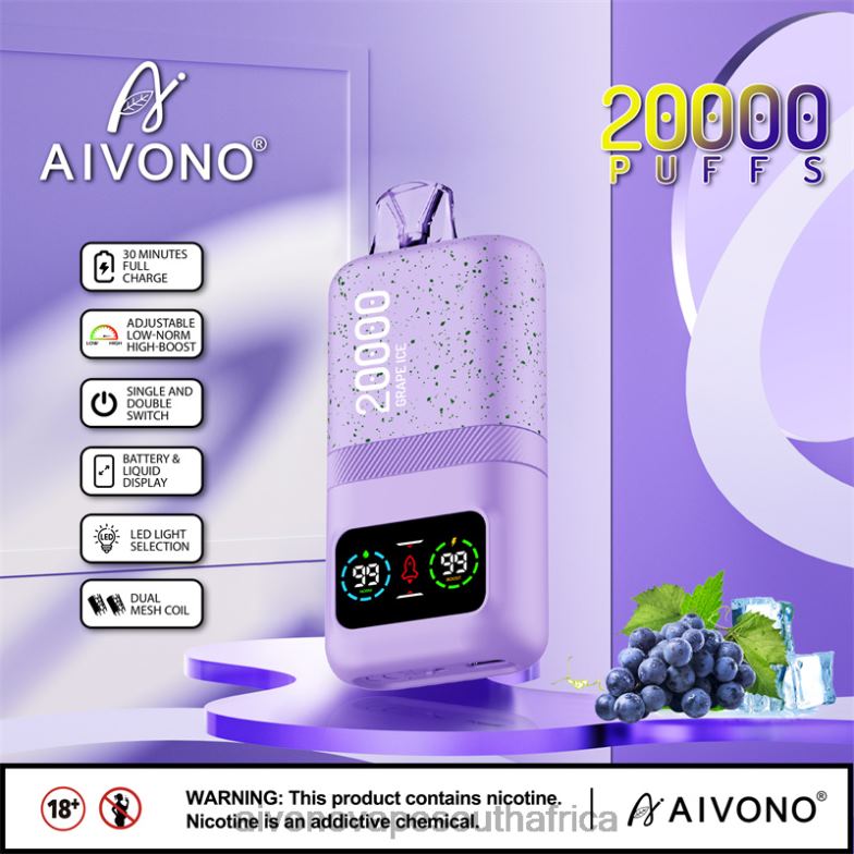 Aivono AIM magic 20000 Grape Ice FJP8686 - Aivono Vape Review