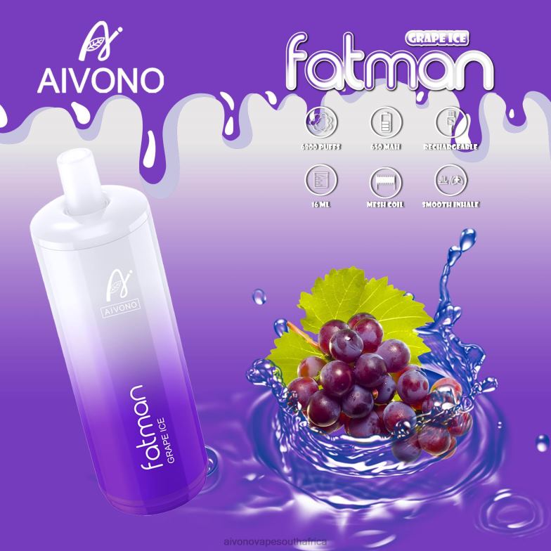 Aivono FATMAN 6800 Grape Ice FJP8624 - Aivono Vape South Africa