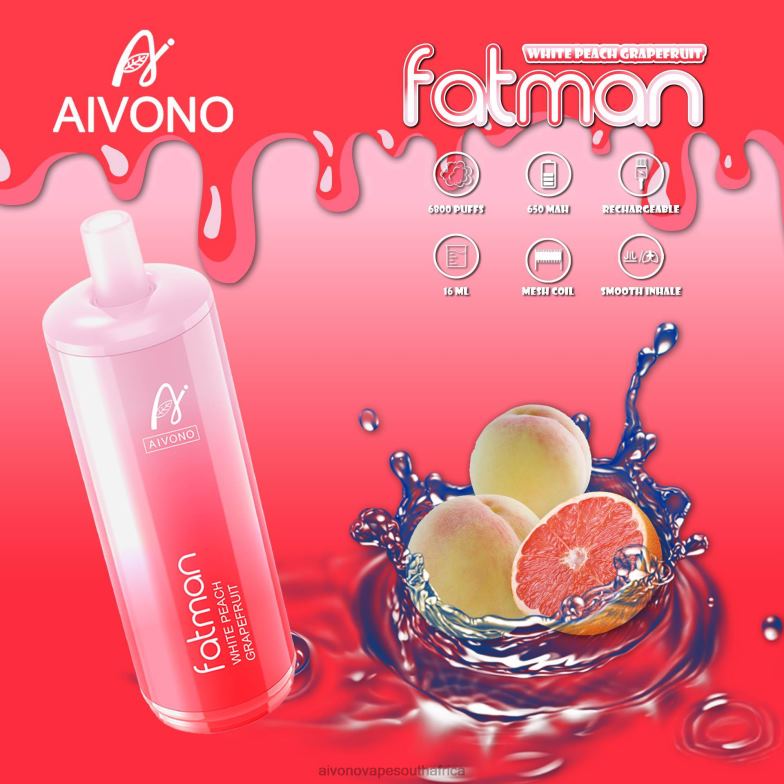 Aivono FATMAN 6800 Grapefruit FJP8625 - Aivono Puffs