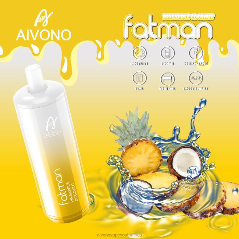 Aivono FATMAN 6800 Pineapple Coconut FJP8629 - Aivono Puffs