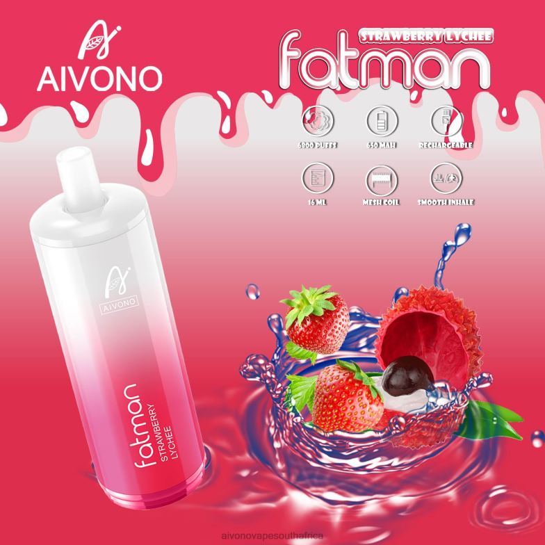 Aivono FATMAN 6800 Strawberry Lychee FJP8623 - Aivono Vape Price