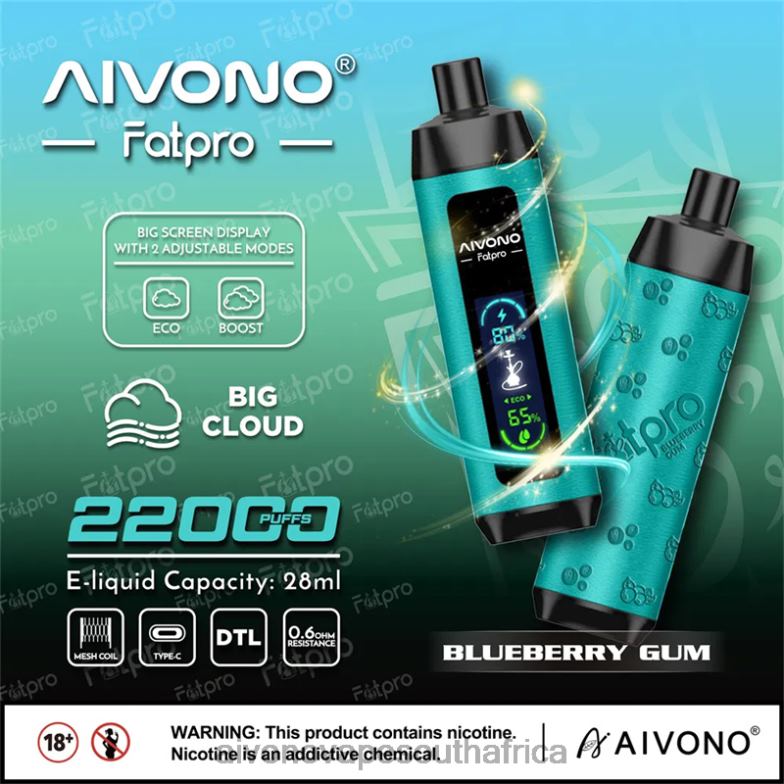 Aivono Fatpro 22000 Blueberry Gum FJP869 - Aivono Puffs