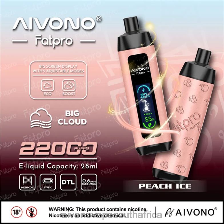 Aivono Fatpro 22000 Peach Ice FJP865 - Aivono Puffs