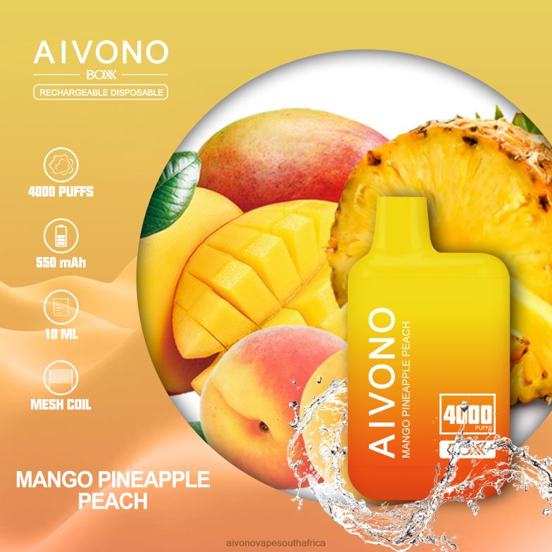 Aivono AIM BOXX 4000 Mango Pineapple Peach FJP86219 - Aivono Vape Price