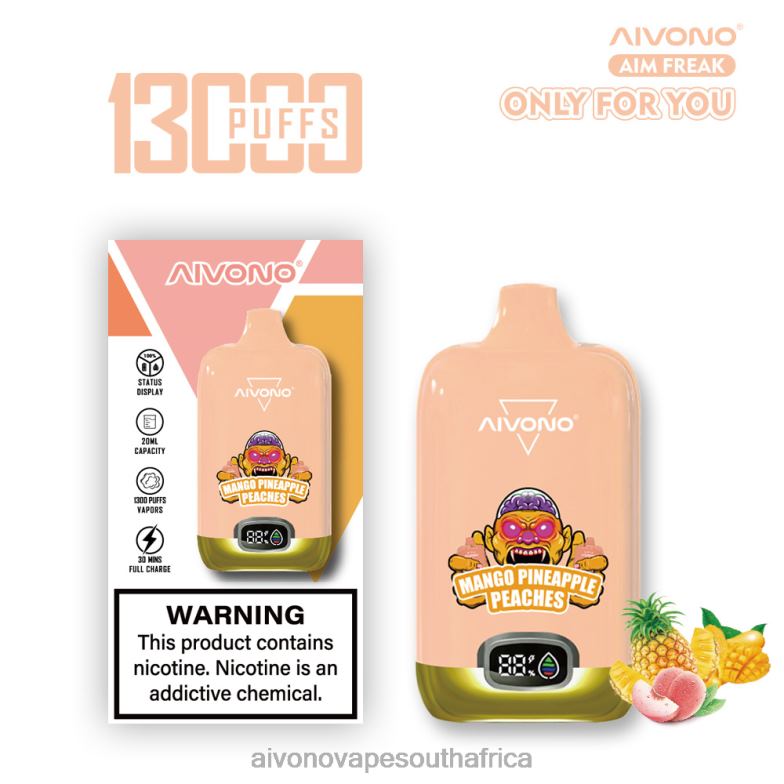 Aivono AIM FREAK 13000 Mango Pineapple Peaches FJP86250 - Aivono Vape Review