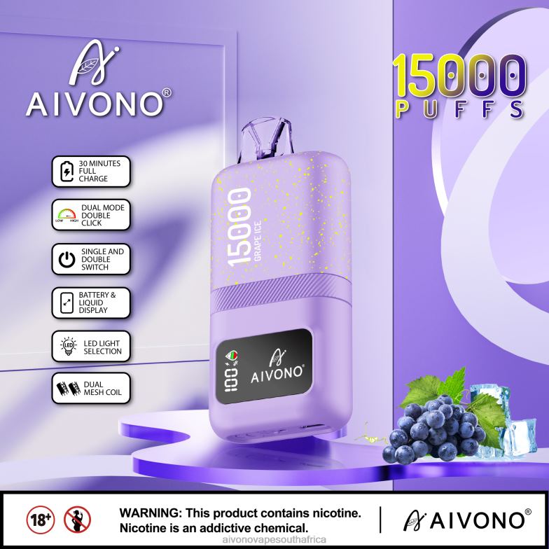 Aivono AIM magic 15000 Grape Ice FJP8660 - Aivono Vape South Africa