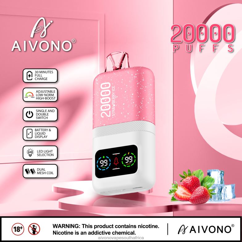 Aivono AIM magic 20000 Strawberry Ice FJP8674 - Aivono Vape Review