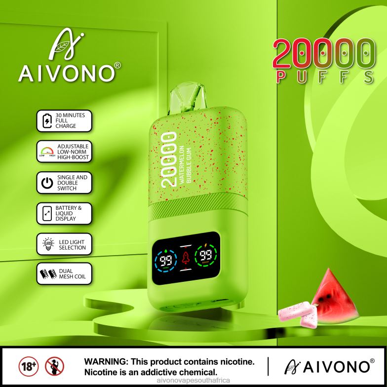 Aivono AIM magic 20000 Watermelon Bubble Gum FJP8682 - Aivono Vape Review