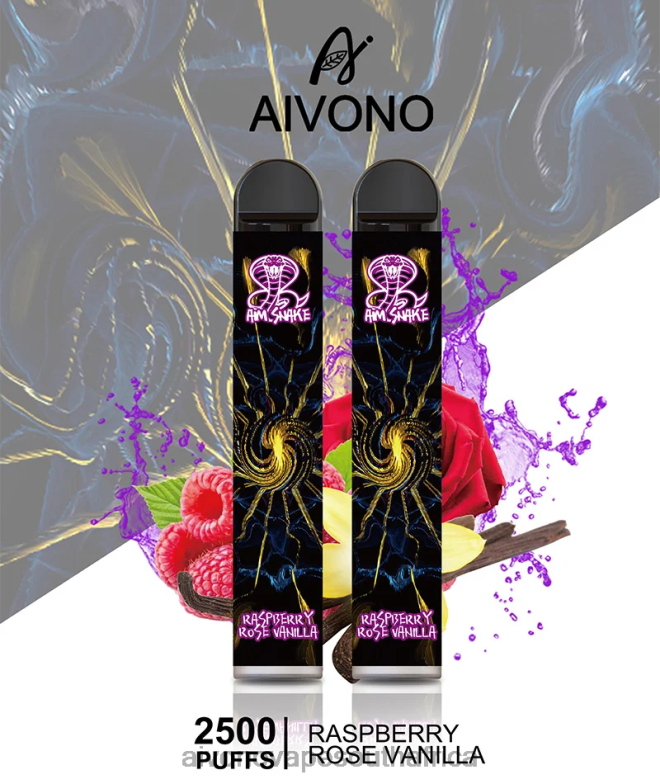 Aivono AIM SNAKE 2500 Raspberry Rose Vanilla FJP86317 - Aivono Puffs